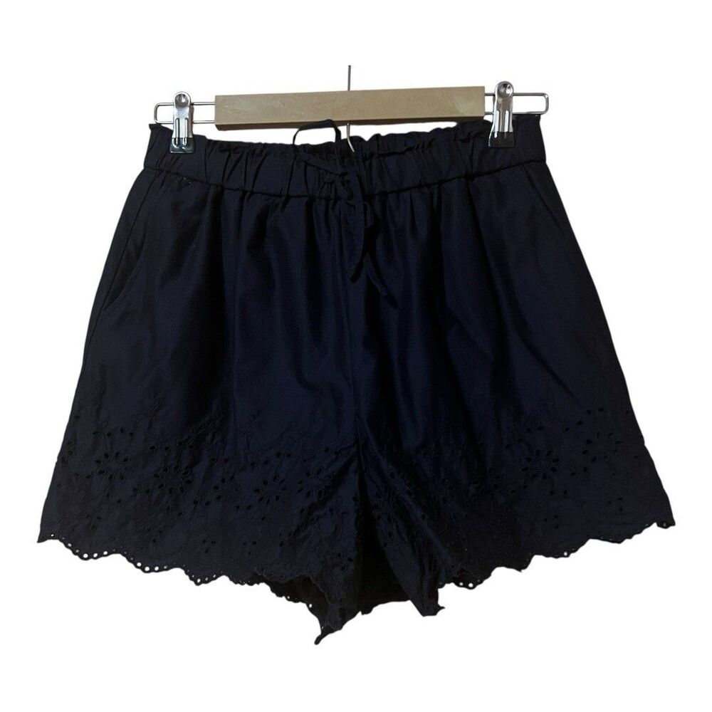 Uniqlo Womens Size Small Navy Blue Eyelet Casual Resort Pull On Shorts